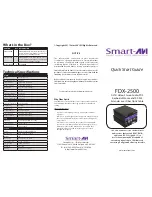 Preview for 1 page of SMART-AVI FDX-2500 Quick Start Manual