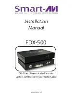 SMART-AVI FDX-500 Installation Manual предпросмотр