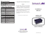 Предварительный просмотр 1 страницы SMART-AVI HDS-2PS Installation Manual