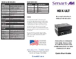 Preview for 1 page of SMART-AVI HDX-ULT Quick Start Manual