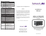 Preview for 1 page of SMART-AVI HDX-ULTIMATE Installation Manual