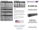 SMART-AVI KLX-500-1U Quick Start Manual preview