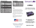 SMART-AVI XTPRO Quick Start Manual предпросмотр