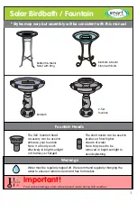 Smart Living smart SOLAR Birdbath Manual предпросмотр