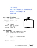 Предварительный просмотр 1 страницы Smart Technologies SMART Board 480iv Specifications