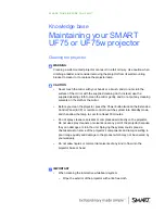 Smart Technologies SMART UF75 Maintenance Instructions Manual preview