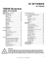 Preview for 3 page of Smarter tools ST-GP7500DEB Owner'S Manual