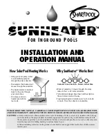 Preview for 1 page of SmartPool SunHeater 17016 Installation And Operation Manual