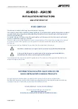 Предварительный просмотр 1 страницы Smeg AS4060 Installation Instructions