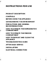 Preview for 1 page of Smeg FR205APL7 Instructions For Use Manual