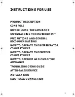 Preview for 1 page of Smeg FR220A1 Instructions For Use Manual