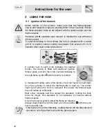 Предварительный просмотр 14 страницы Smeg PGF95-1 Instruction Manual