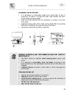 Предварительный просмотр 22 страницы Smeg PL300KX Instruction Manual