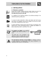 Preview for 4 page of Smeg SA250X-5 Instructions For Installation And Use Manual