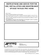 Preview for 1 page of Smeg SE435XT Use, Installation And Maintenance Instructions