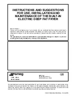 Preview for 1 page of Smeg SFR30 Instructions And Suggestions For Use, Installation And Maintenance