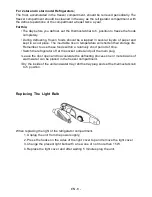 Предварительный просмотр 10 страницы Smeg TABLE-TOP REFRIGERATOR Instruction Booklet