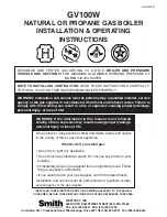 Smith Cast Iron Boilers GV100W Installation & Operating Instructions Manual предпросмотр