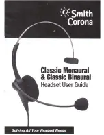 Smith Corona Classic Monaural User Manual предпросмотр