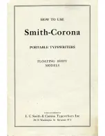 Smith Corona Floating Shift Series How To Use Manual preview