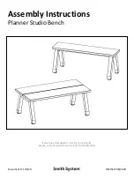 SMITH SYSTEM Planner Studio Bench Assembly Instructions Manual preview