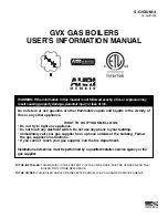 Preview for 1 page of Smith GVX-Series User'S Information Manual