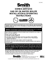 Preview for 1 page of Smith SERIES 28RTS/HE Installation & Operating Instructions Manual