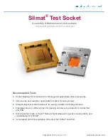 Smiths Silmat Test Socket Assembly & Maintenance Instructions предпросмотр