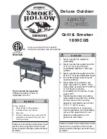 Smoke hollow 1800CGS Assebly And Operation Manual preview