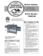 Предварительный просмотр 1 страницы Smoke hollow 7000CGS Assembly & Operation