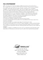 Preview for 8 page of Snailax SL-488W Use & Care Manual