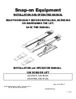 Preview for 1 page of Snap-on Equipment EELR501A Installation And Operation Manual