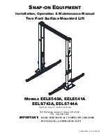 Snap-on Equipment EELS540A Installation, Operation & Maintenance Manual preview