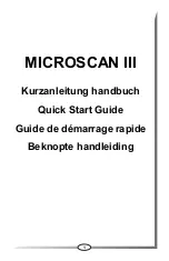 Snap-on Incorporated MICROSCAN III Quick Start Manual preview