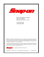 Предварительный просмотр 28 страницы Snap-On EEWB304B Operation Instructions Manual