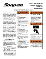 Preview for 1 page of Snap-On YA704B Owner'S/Operator'S Manual