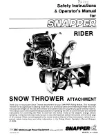 Snapper 1-4228 Safety Instructions & Operator'S Manual preview