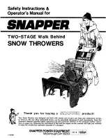 Snapper 1-4299 Safety Instructions & Operator'S Manual preview