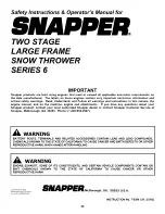 Предварительный просмотр 25 страницы Snapper 11306 Safety Instructions & Operator'S Manual