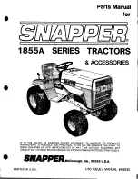 Preview for 1 page of Snapper 1855A Series Parts Manual