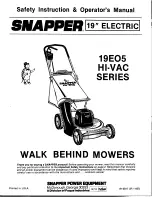 Snapper 19EO5 HI-VAC Series Operator'S Manual preview