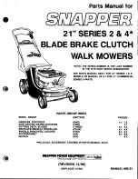 Snapper 21" Series Parts Manual предпросмотр