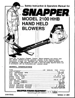 Snapper 2100 HHB Safety Instructions & Operator'S Manual preview