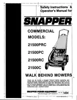 Предварительный просмотр 1 страницы Snapper 21500PRC Safety Instructions & Operator'S Manual