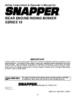 Preview for 36 page of Snapper 281318BE Safety Instructions & Operator'S Manual