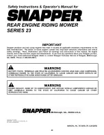 Preview for 40 page of Snapper 421823BVE Safety Instructions & Operator'S Manual