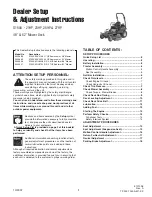 Snapper 5900665 Dealer Setup & Adjustment Instructions Manual preview