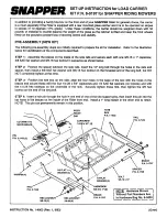 Snapper 6-0197 Setup Instructions предпросмотр