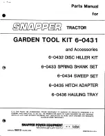 Preview for 1 page of Snapper 6-0431 Parts Manual