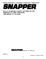 Предварительный просмотр 13 страницы Snapper 6-3131 Installation & Operator'S Manual